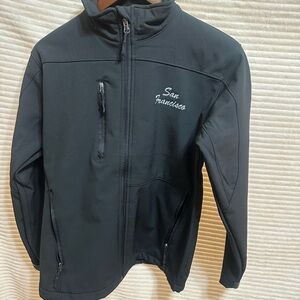 San Francisco Embroidered Black Softshell Jacket